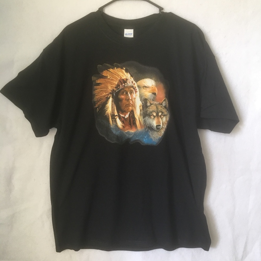 Native American Indian & Animals T Shirt NEW NWOT